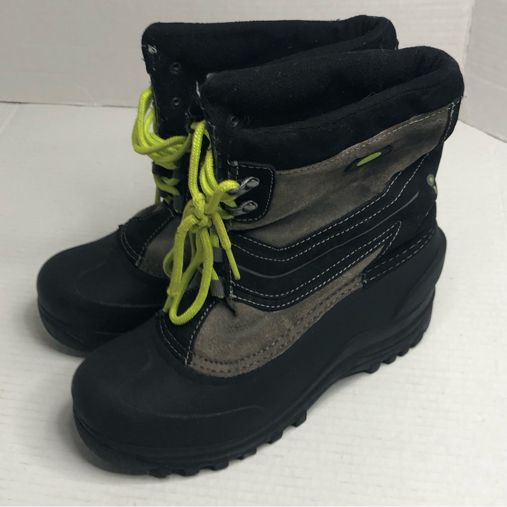 Circo Snow Boots Mens Size 6 Womens 8.5 Black Gray Lace Up
